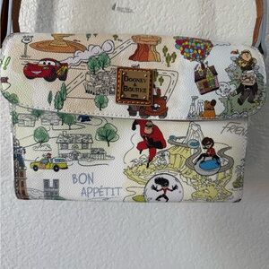 Dooney & Bourke White and Brown Floral Crossbody Bag